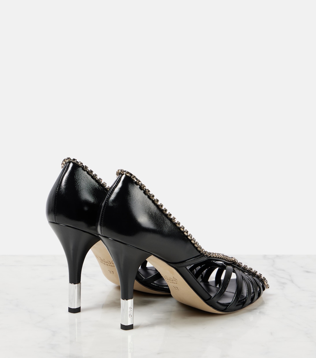 Pumps Leonie Dorsay in pelle con cristalli | Chloé