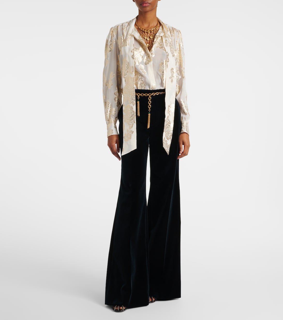 Pumps Leonie Dorsay in pelle con cristalli | Chloé