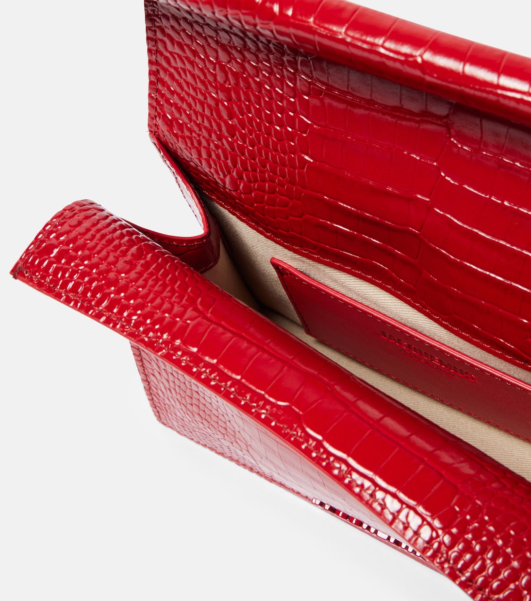 Rond Carré Small croc-effect leather clutch | Jacquemus