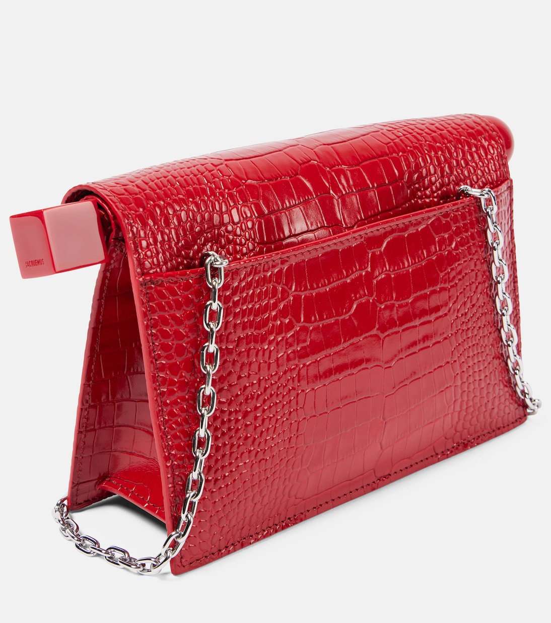 Rond Carré Small croc-effect leather clutch | Jacquemus