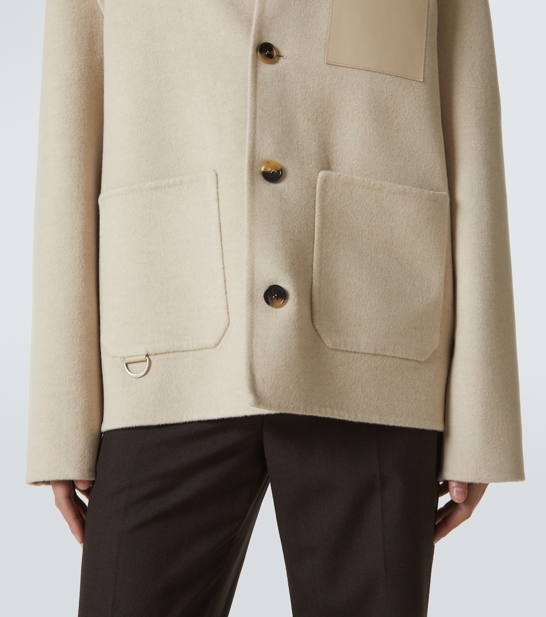 Leather-trimmed wool and cashmere jacket | Loewe