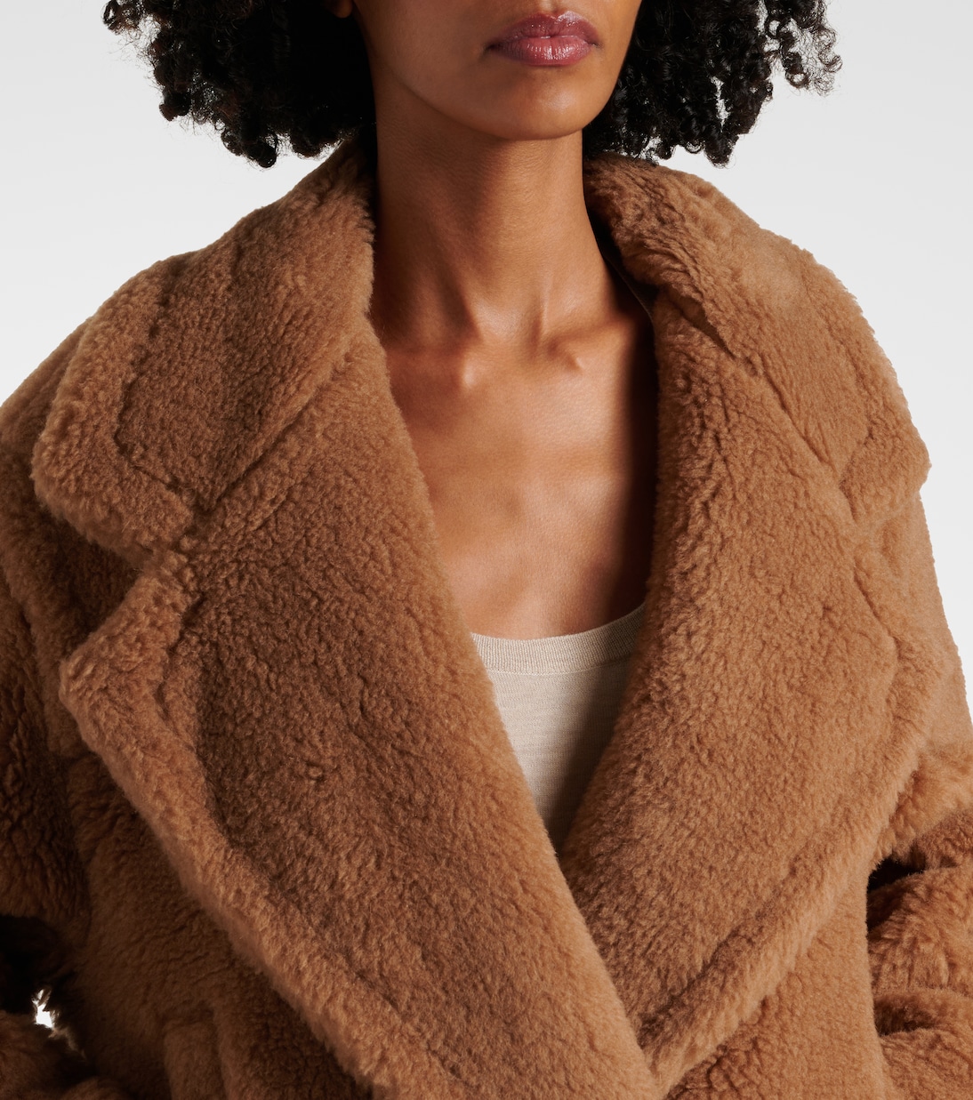 Cappotto Gardone in teddy di cammello e seta | Max Mara