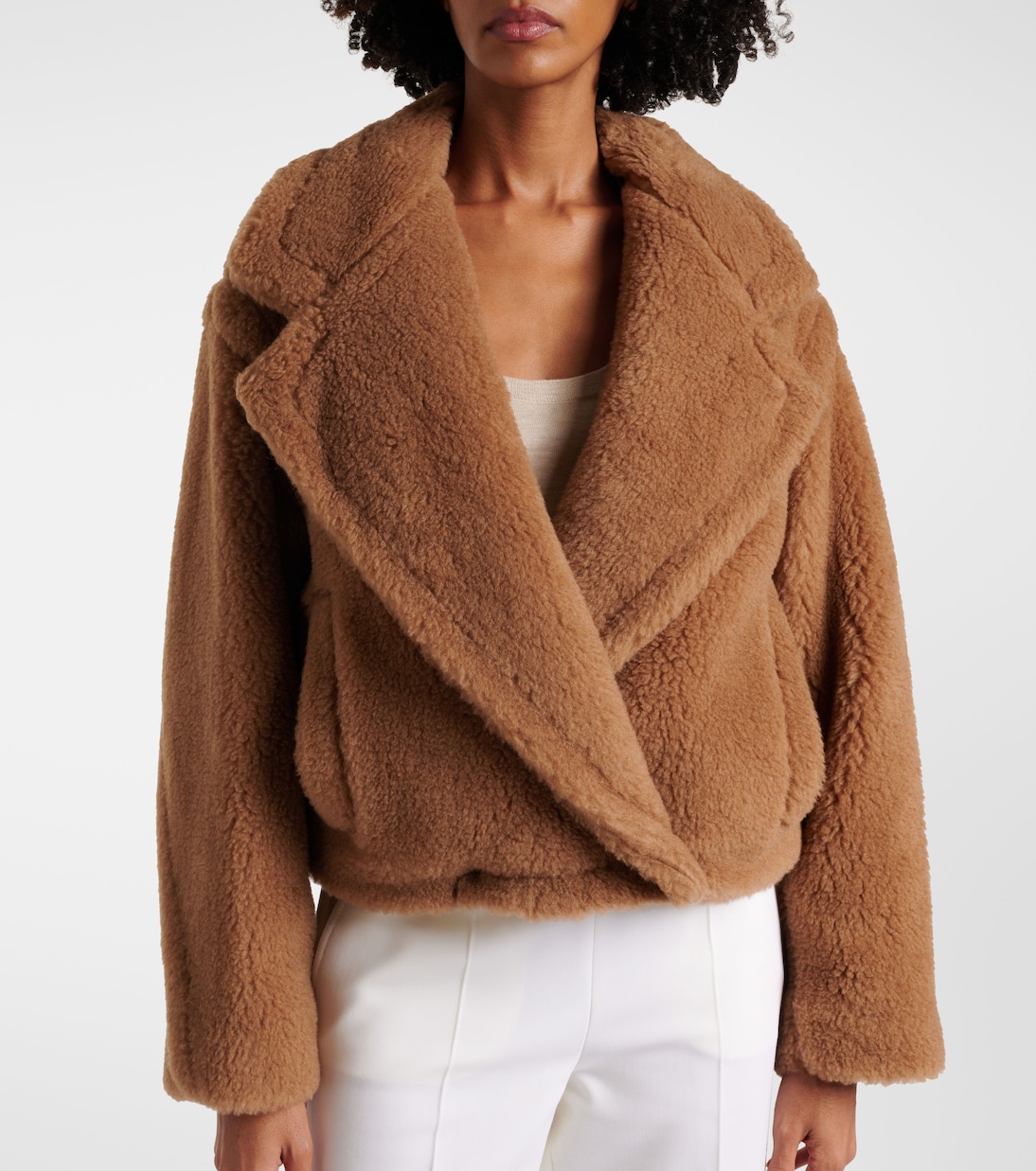 Cappotto Gardone in teddy di cammello e seta | Max Mara