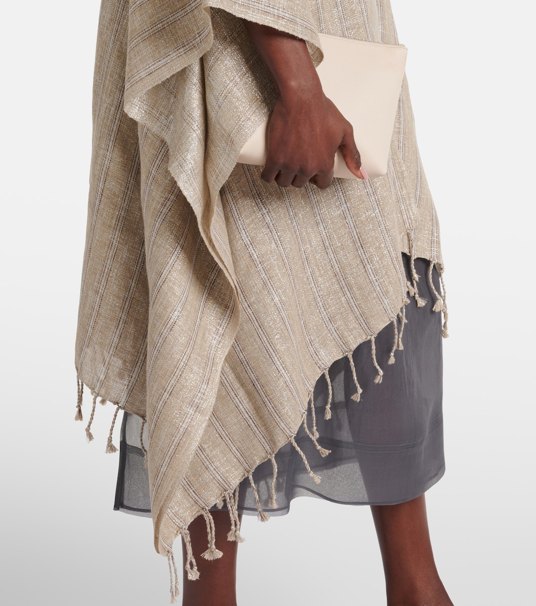 Linen-blend poncho | Brunello Cucinelli