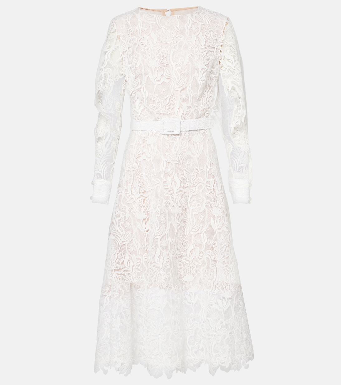 Abito midi in pizzo floreale | Oscar de la Renta