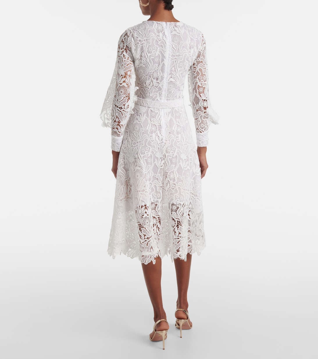 Abito midi in pizzo floreale | Oscar de la Renta