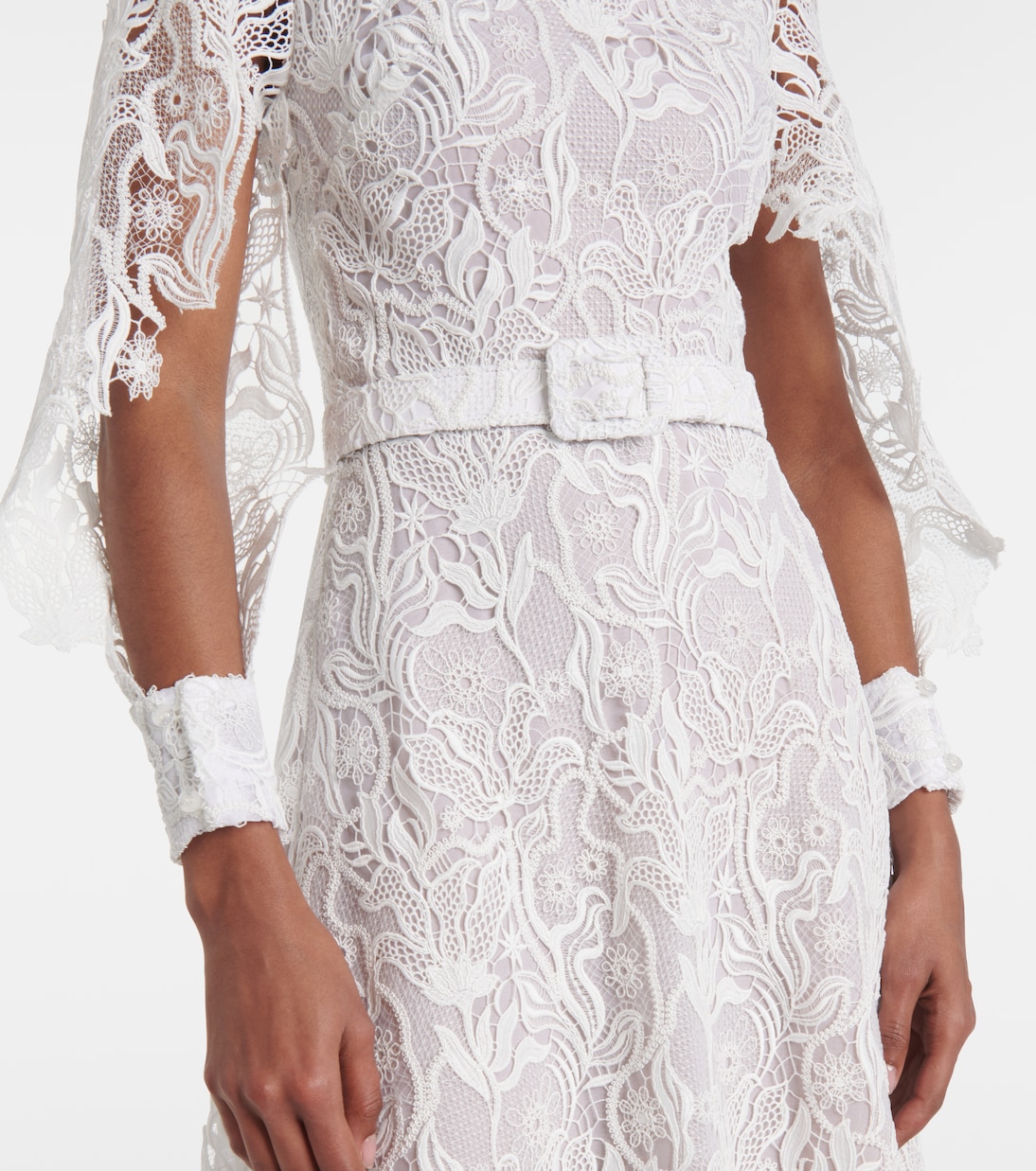 Abito midi in pizzo floreale | Oscar de la Renta
