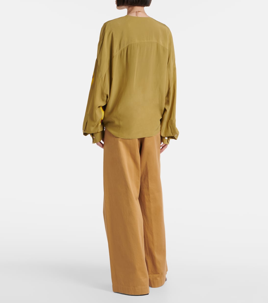 Printed draped satin blouse | Dries Van Noten