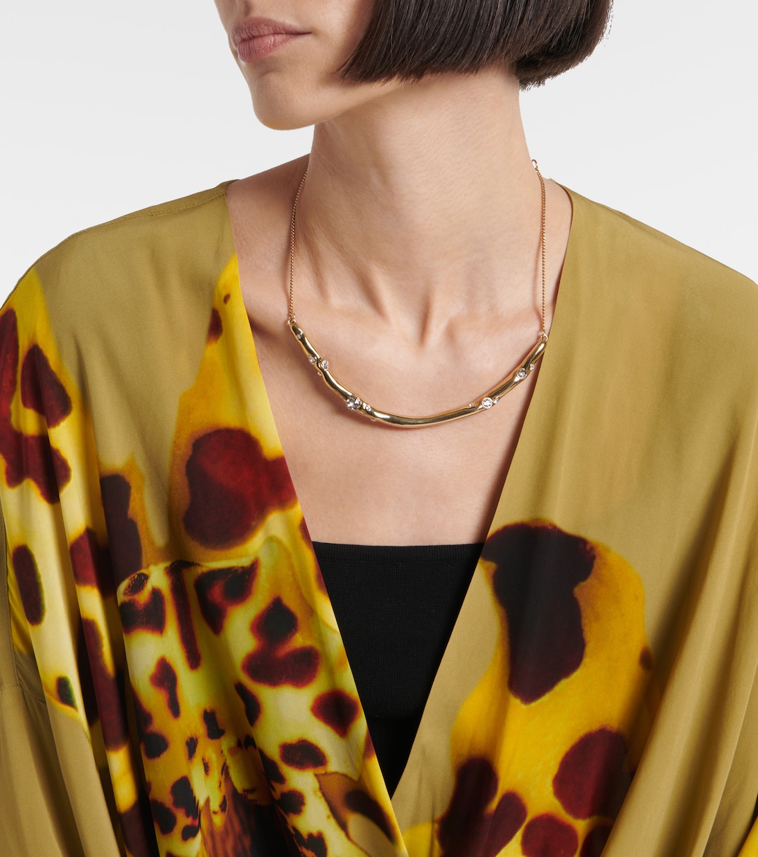 Printed draped satin blouse | Dries Van Noten
