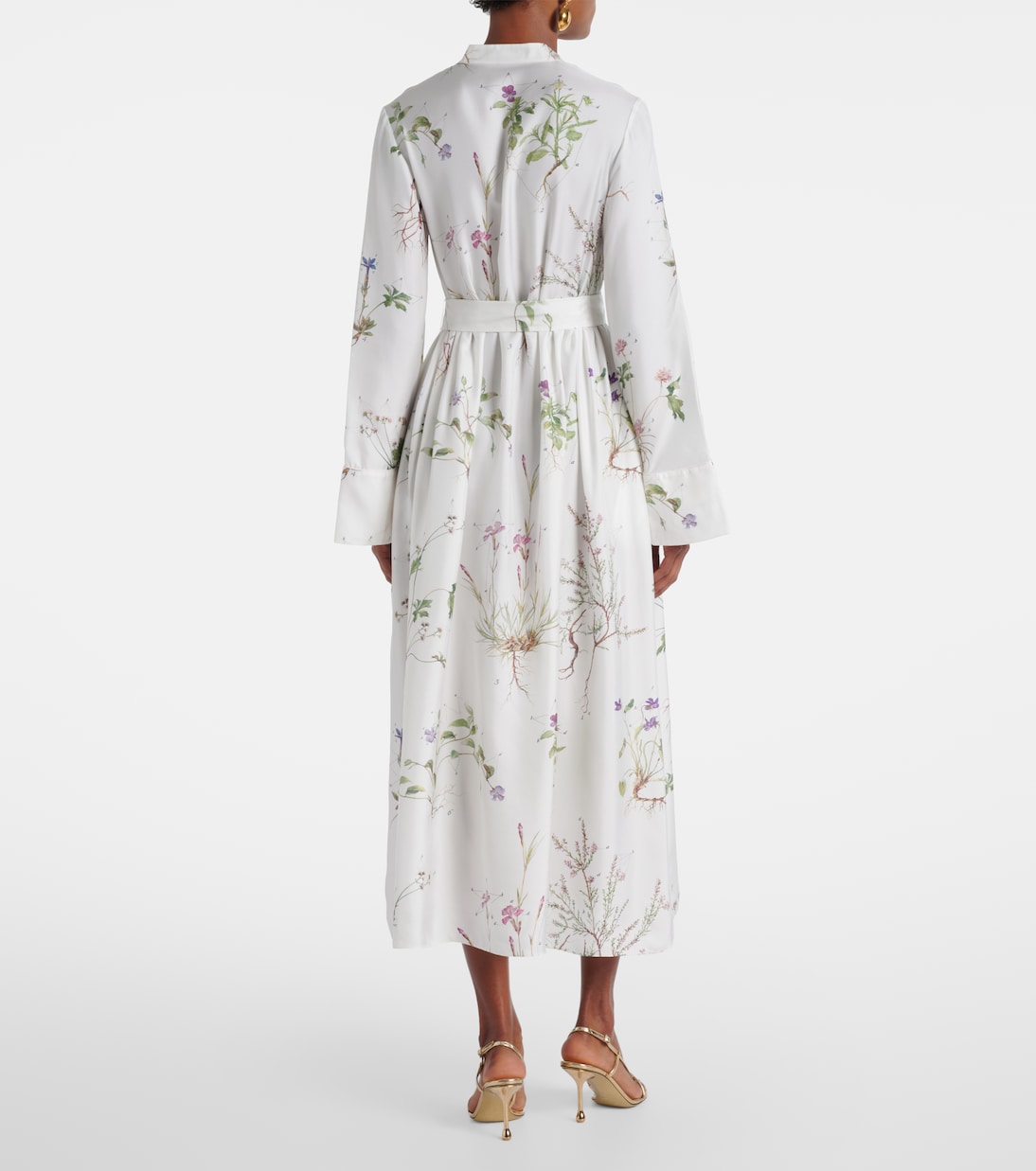 Floral printed silk midi dress | Erdem