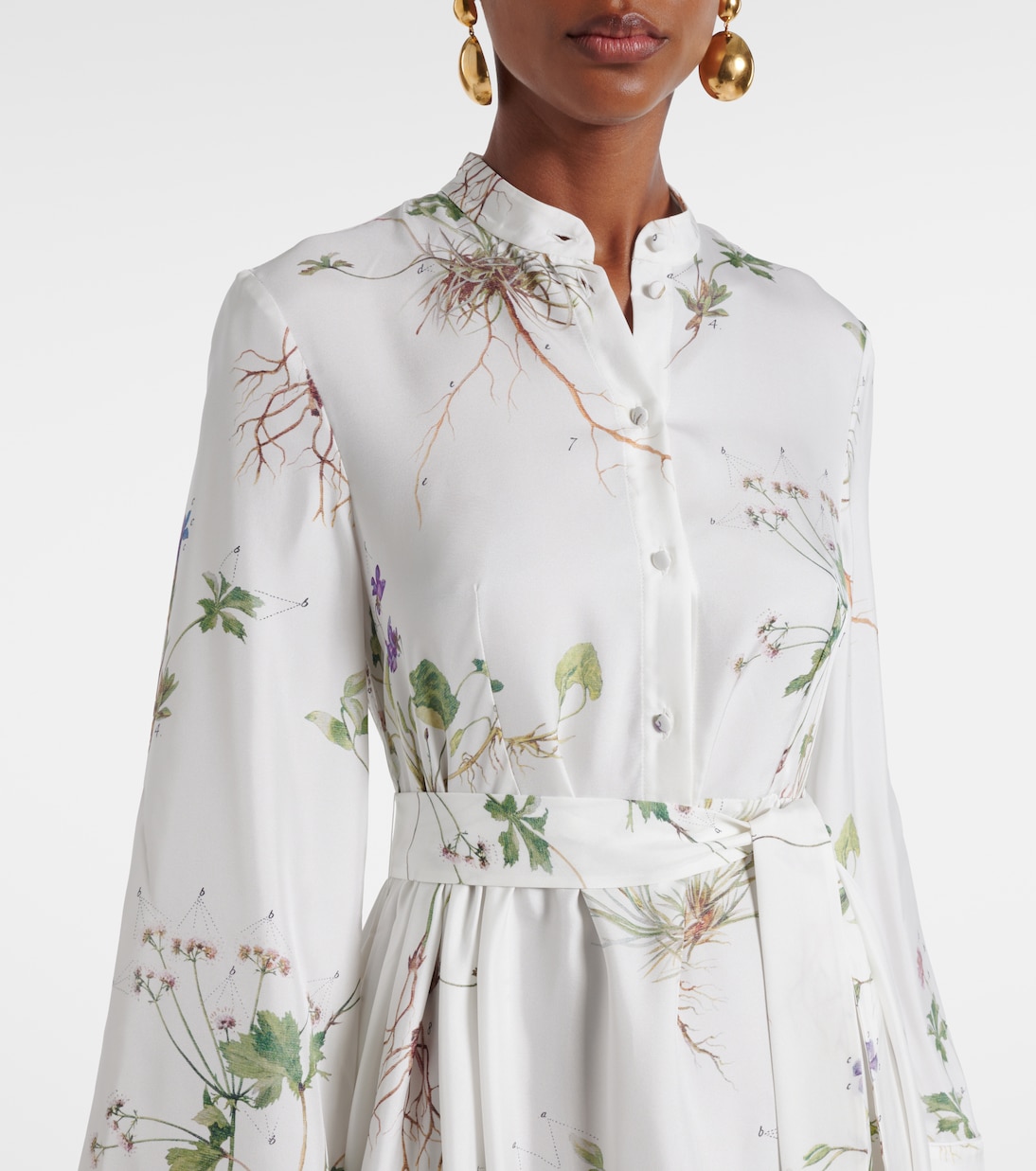Floral printed silk midi dress | Erdem
