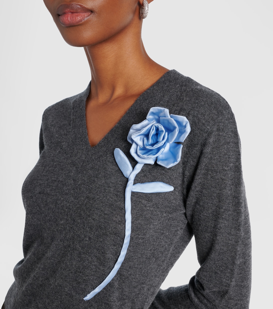 Pull en laine et cachemire à fleurs | Self-Portrait