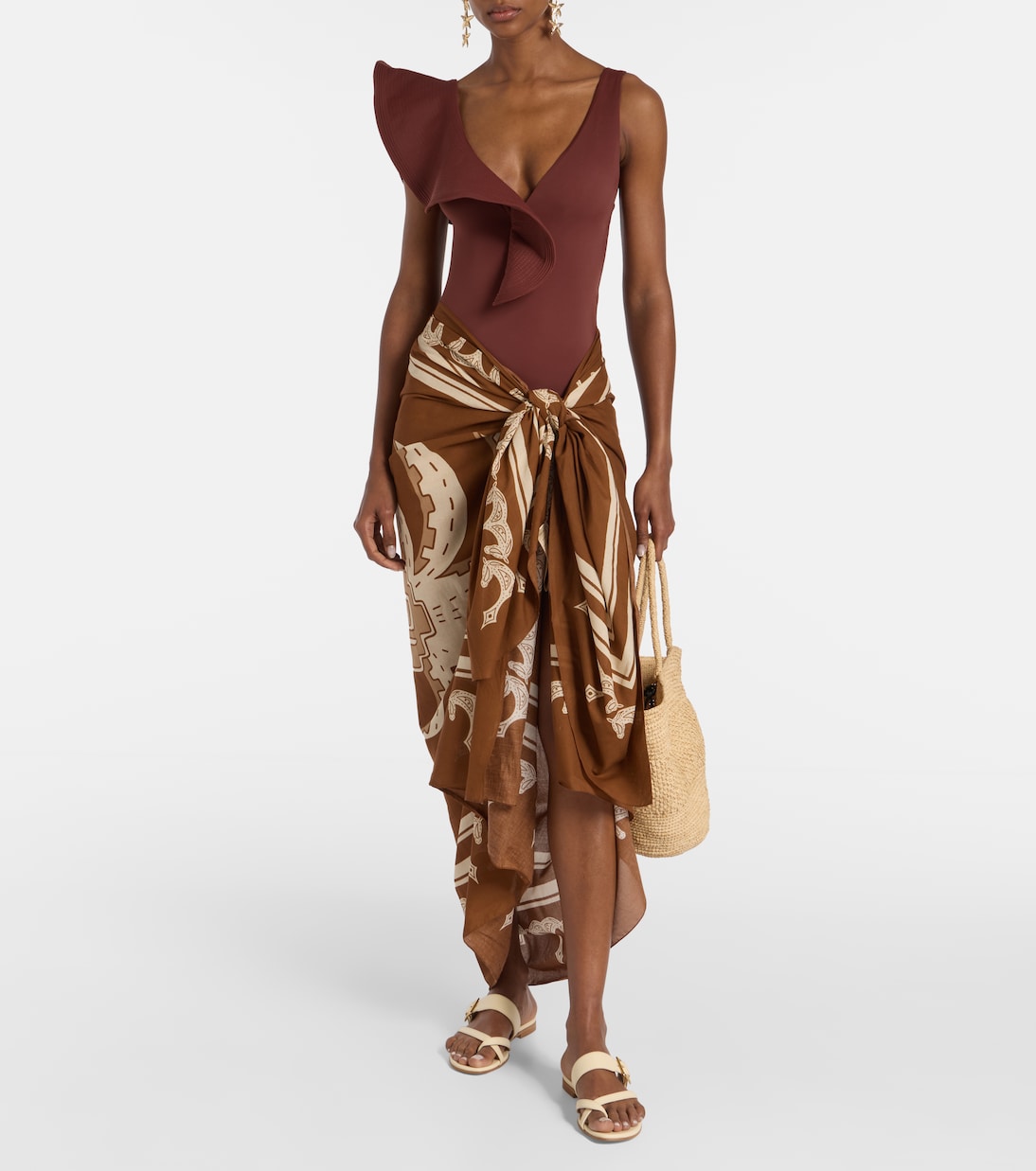 Cotton printed beach cover-up | Johanna Ortiz