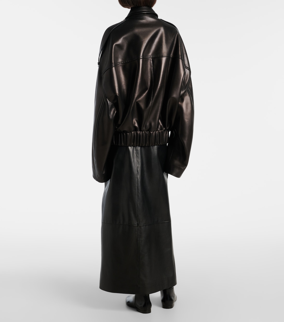 Owey oversized leather jacket | Khaite