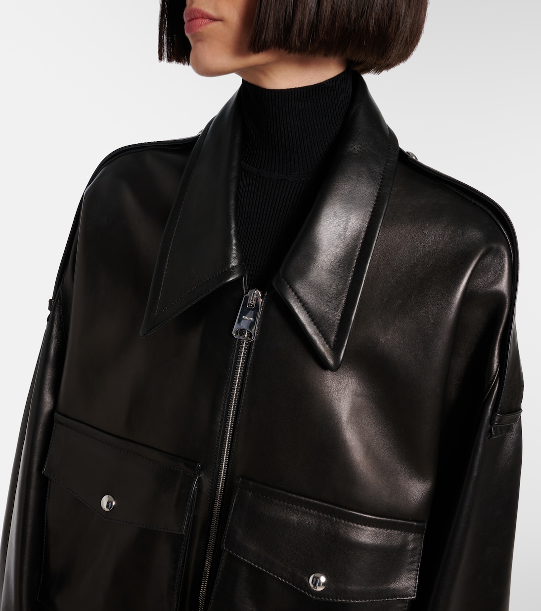 Owey oversized leather jacket | Khaite