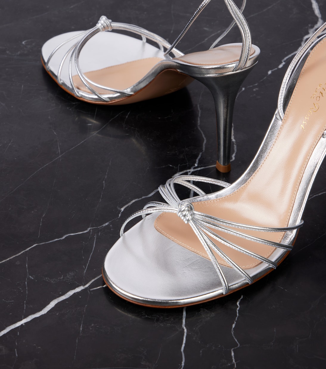 Sandalen aus Metallic-Leder | Gianvito Rossi