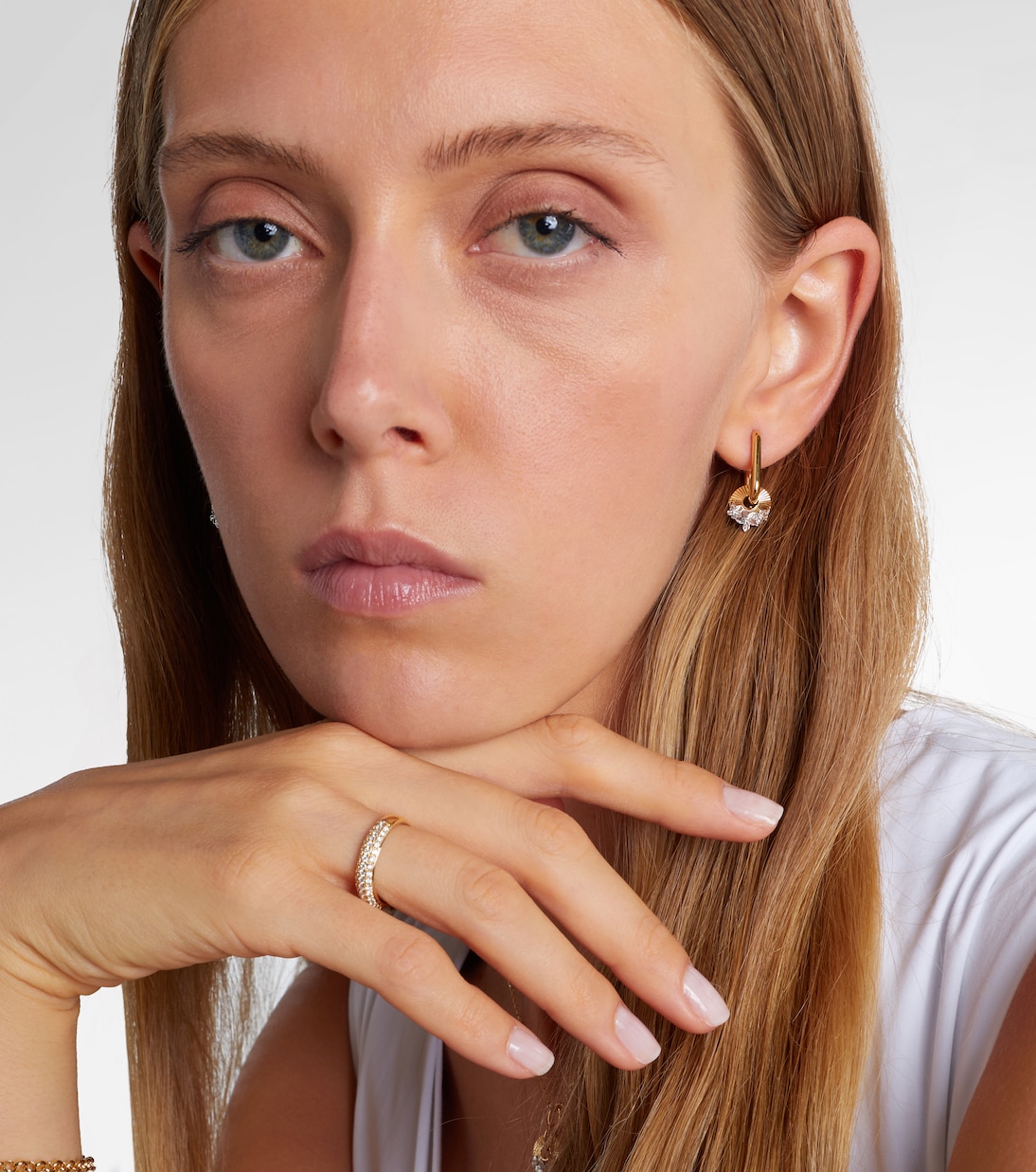 Boucle d’oreille unique en or 18 ct et diamants | FoundRae