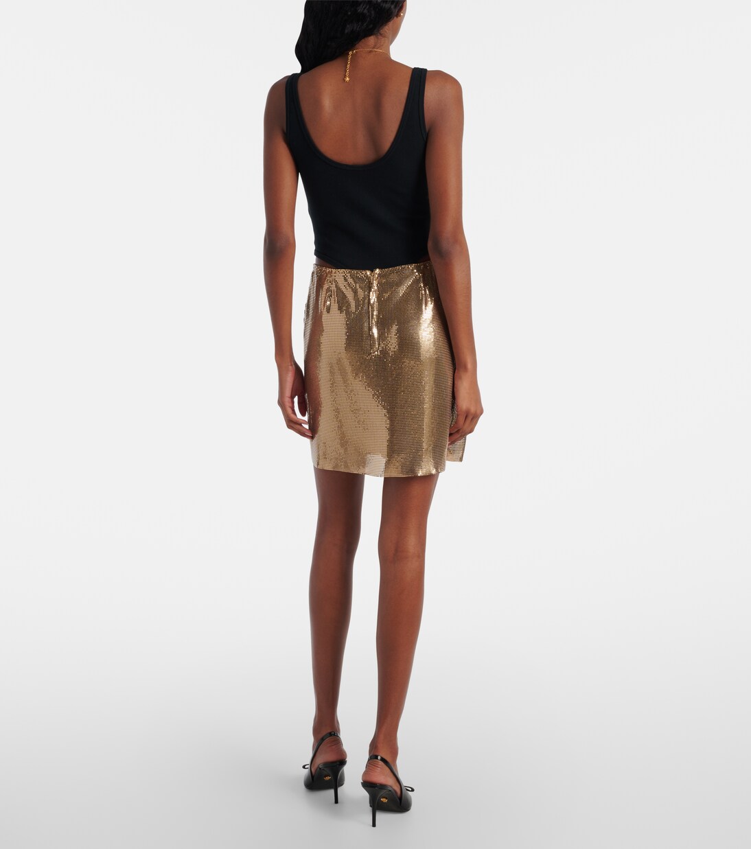 Metallic mesh miniskirt | Versace