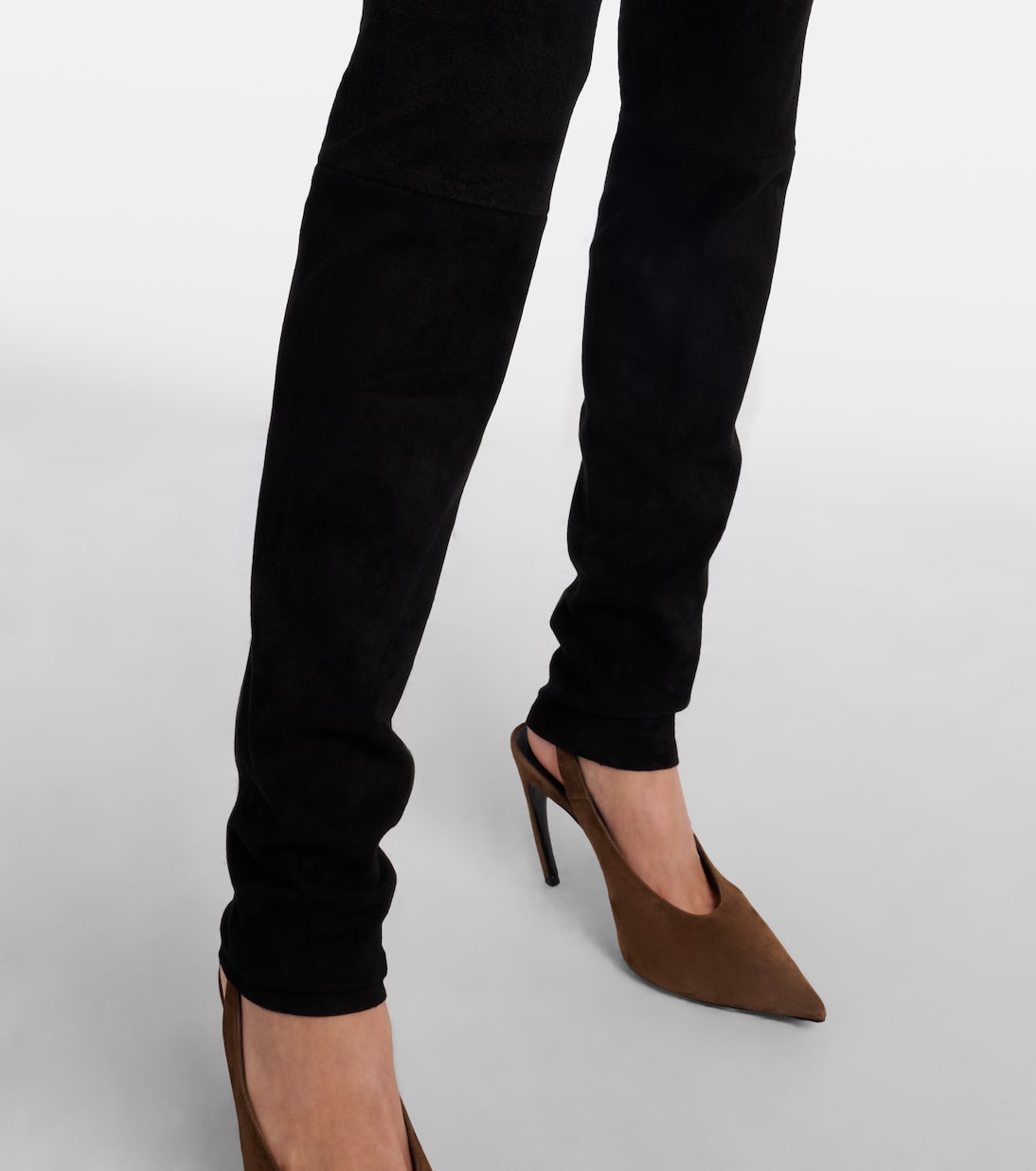 Carolyn mid-rise suede leggings | Stouls