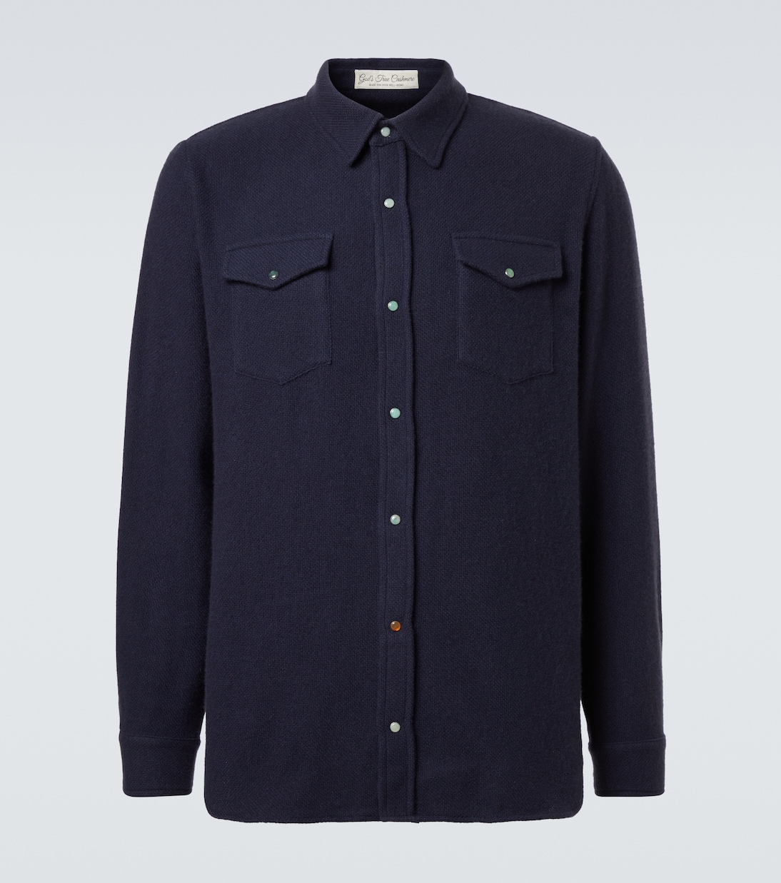 Cashmere shirt with emerald | God's True Cashmere