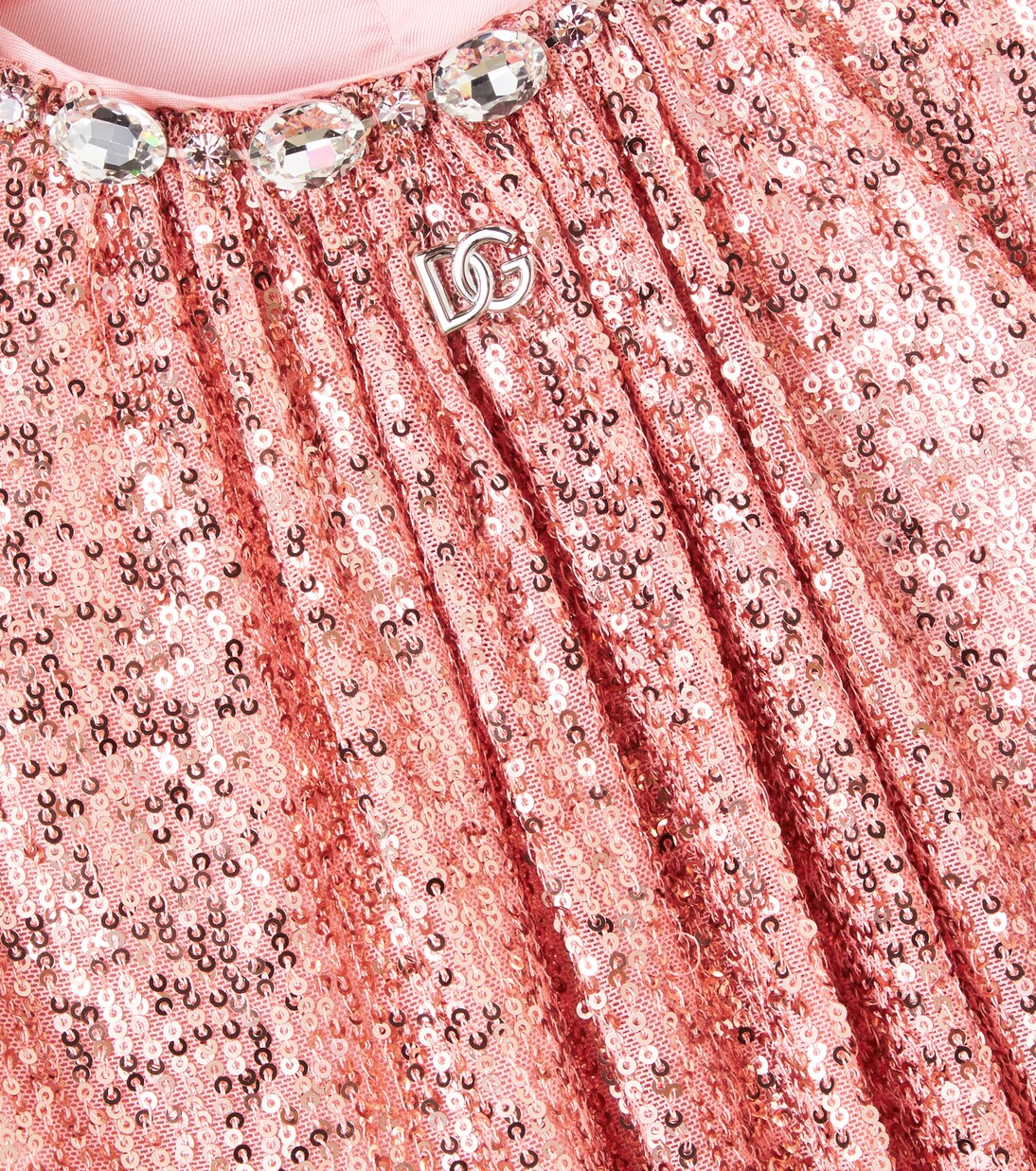 Kleid DG mit Pailletten und Kristallen | Dolce&Gabbana Kids
