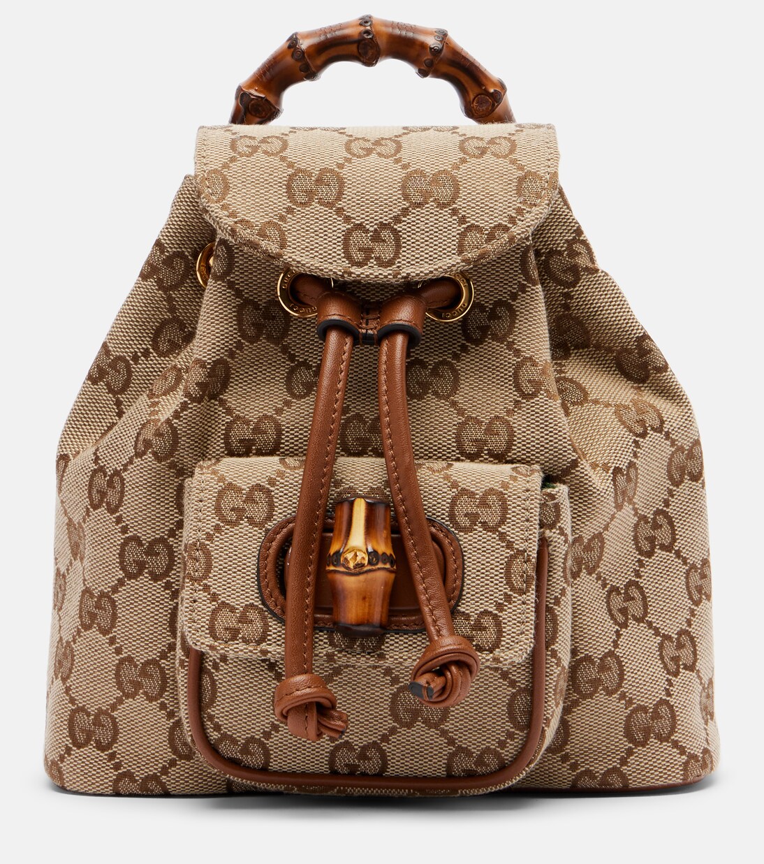 Rucksack Bamboo Medium aus Canvas mit Leder | Gucci