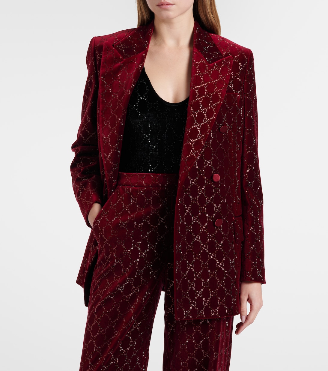 GG embellished cotton velvet blazer | Gucci