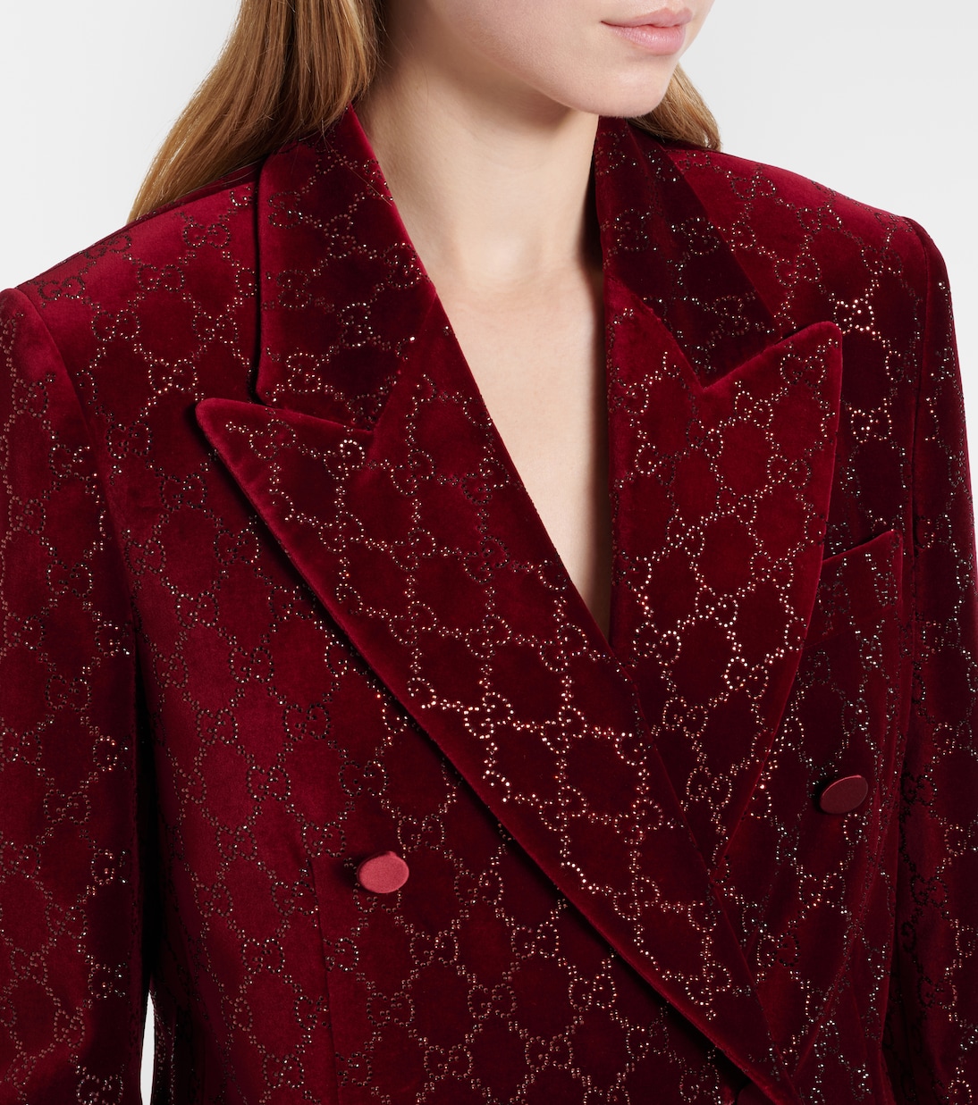 GG embellished cotton velvet blazer | Gucci