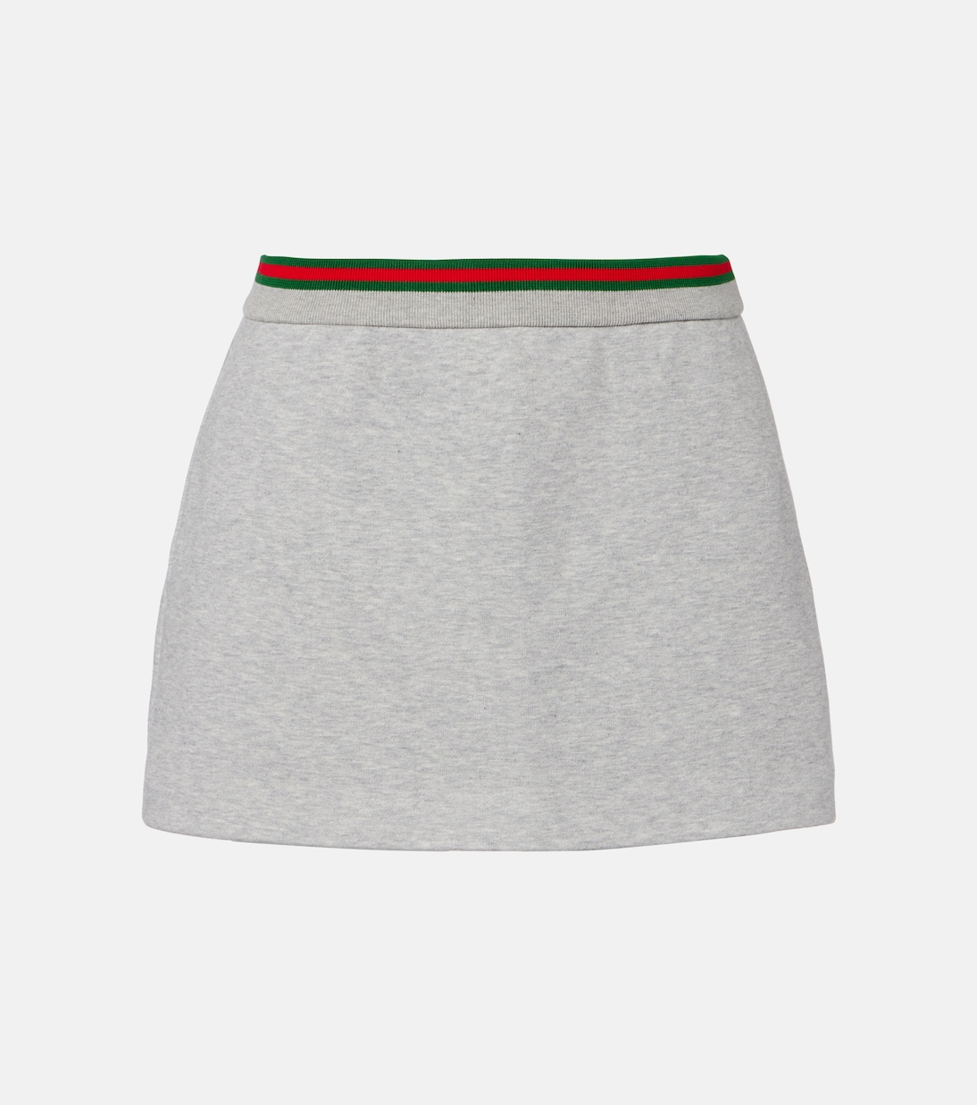 Web Stripe cotton-blend jersey miniskirt | Gucci
