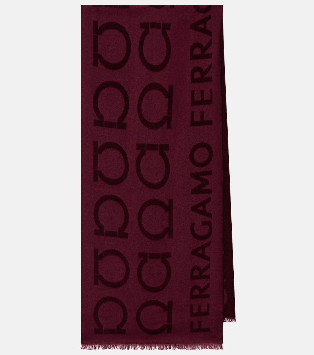 Gancini wool and silk jacquard scarf | Ferragamo