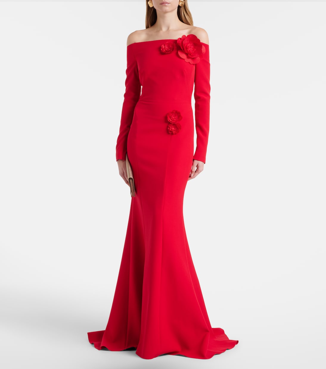 Rory floral-appliqué crêpe gown | Safiyaa