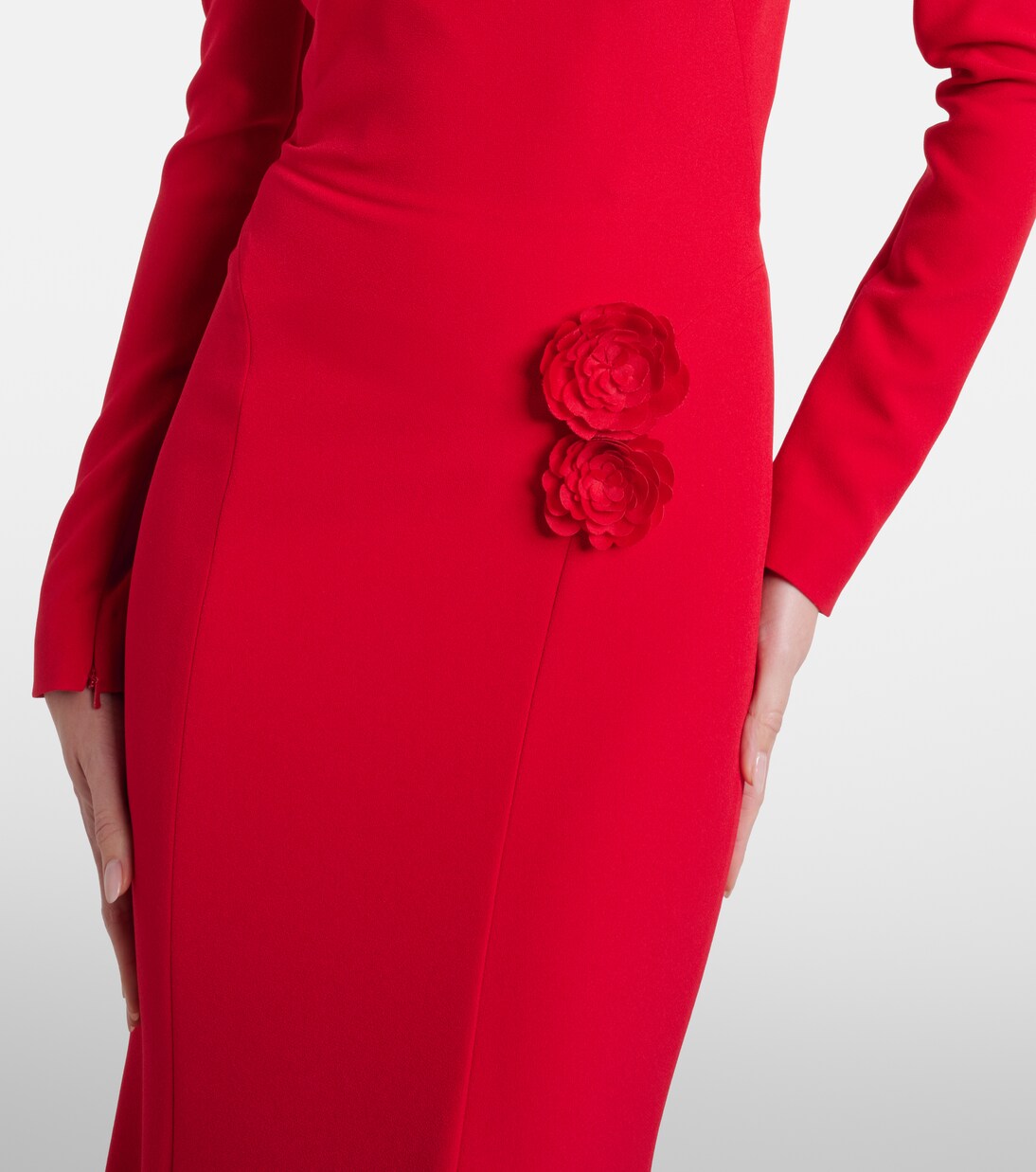 Rory floral-appliqué crêpe gown | Safiyaa