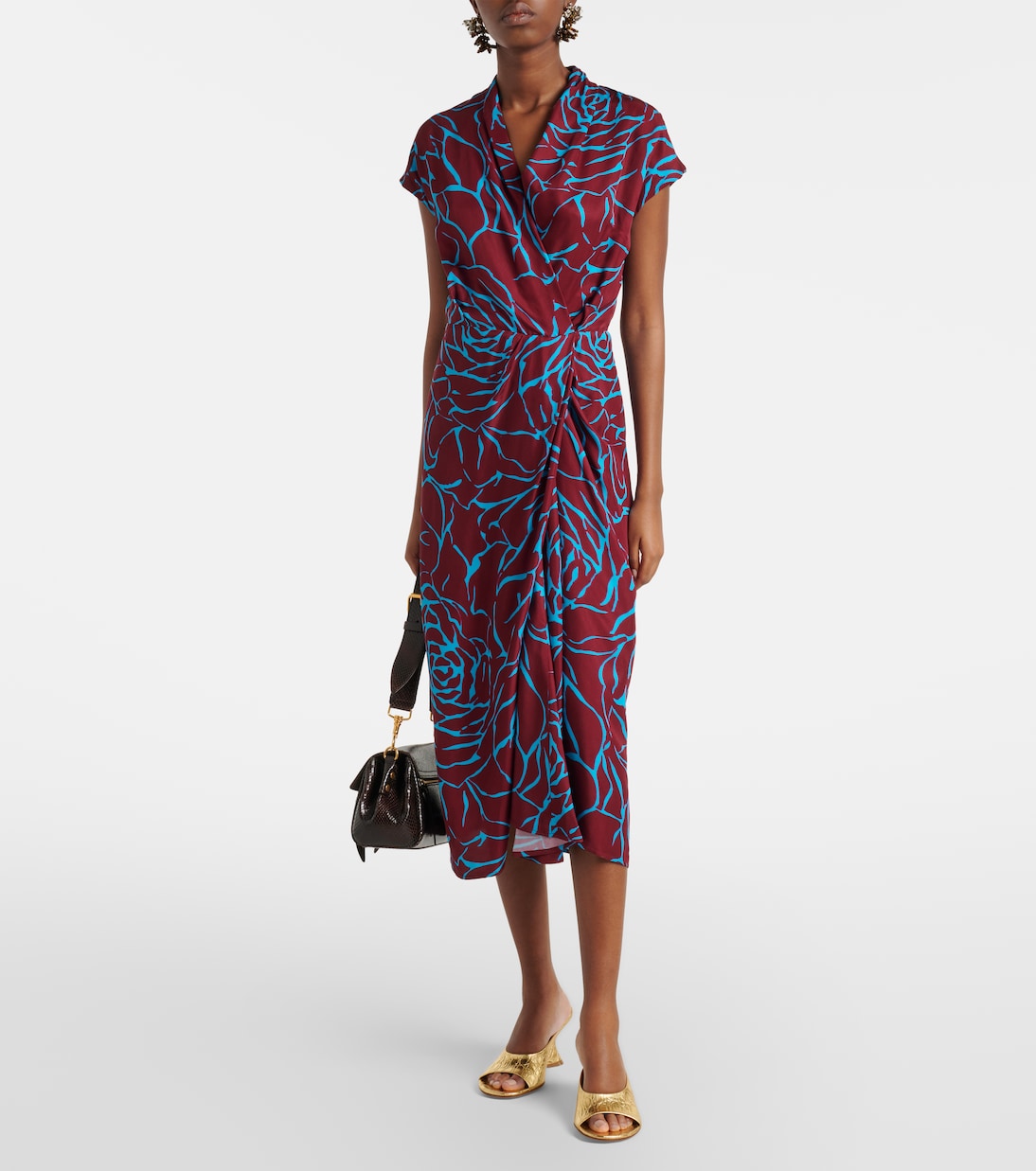 Printed satin midi dress | Dries Van Noten