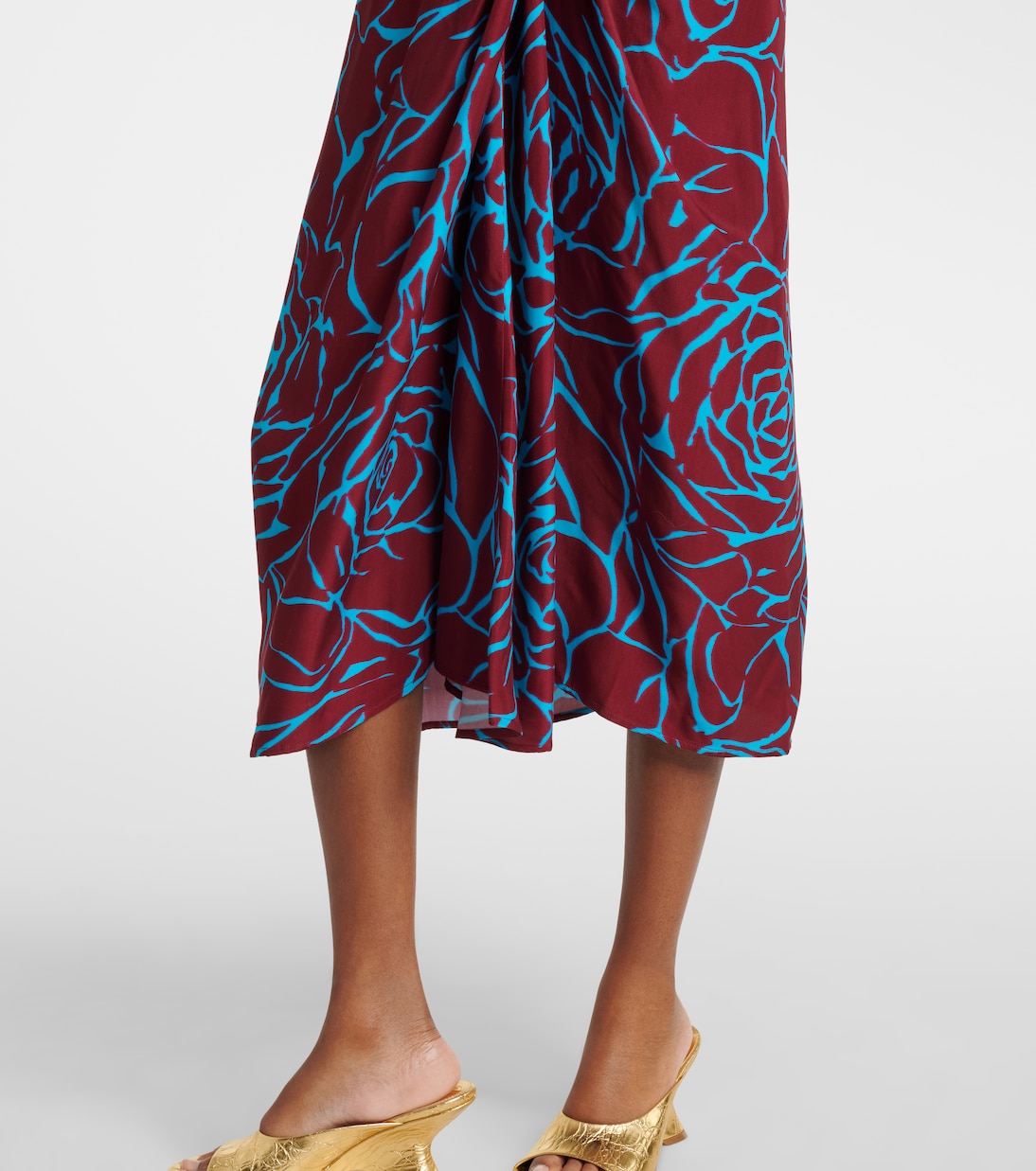Printed satin midi dress | Dries Van Noten