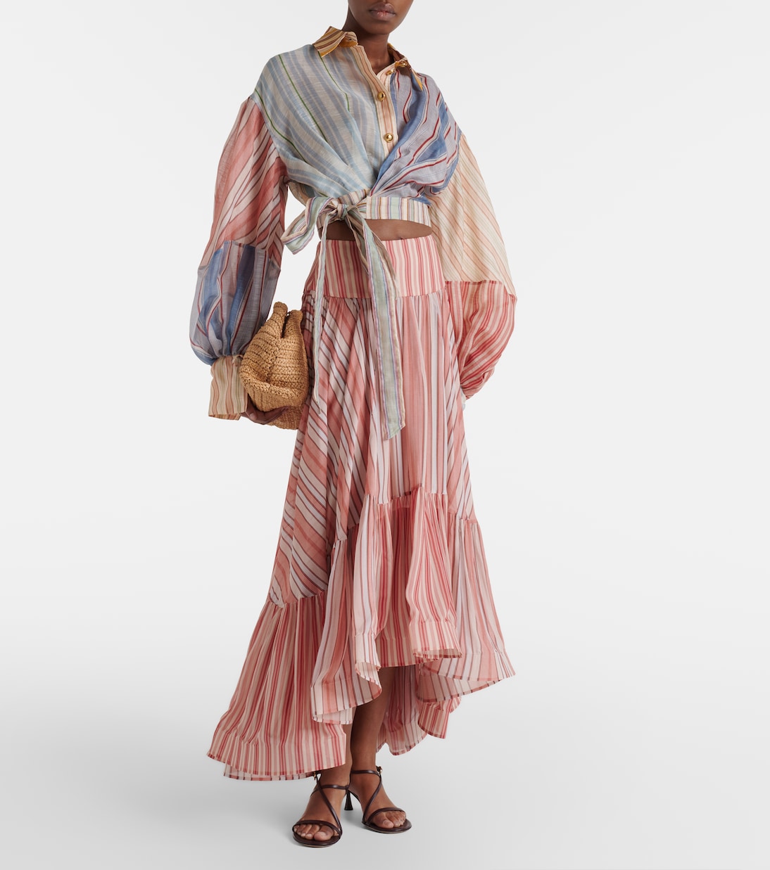 Rebellion striped midi skirt | Zimmermann