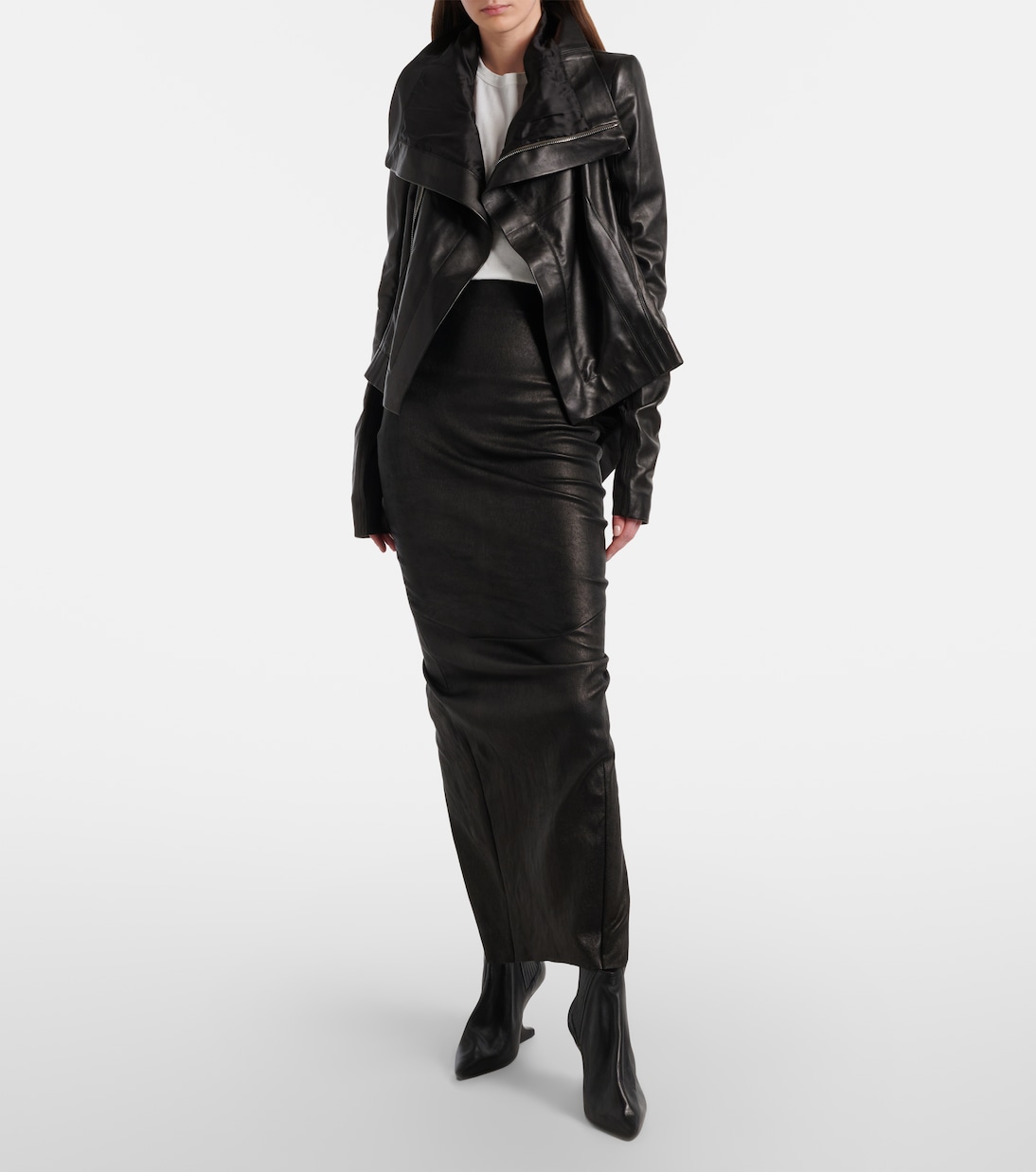 Maxirock Dirt Pillar aus Leder  | Rick Owens