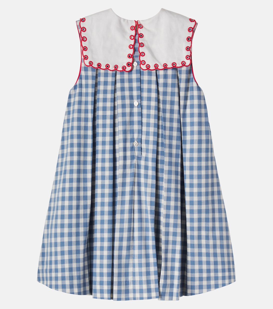 Darby gingham pleated cotton dress | Pepa London