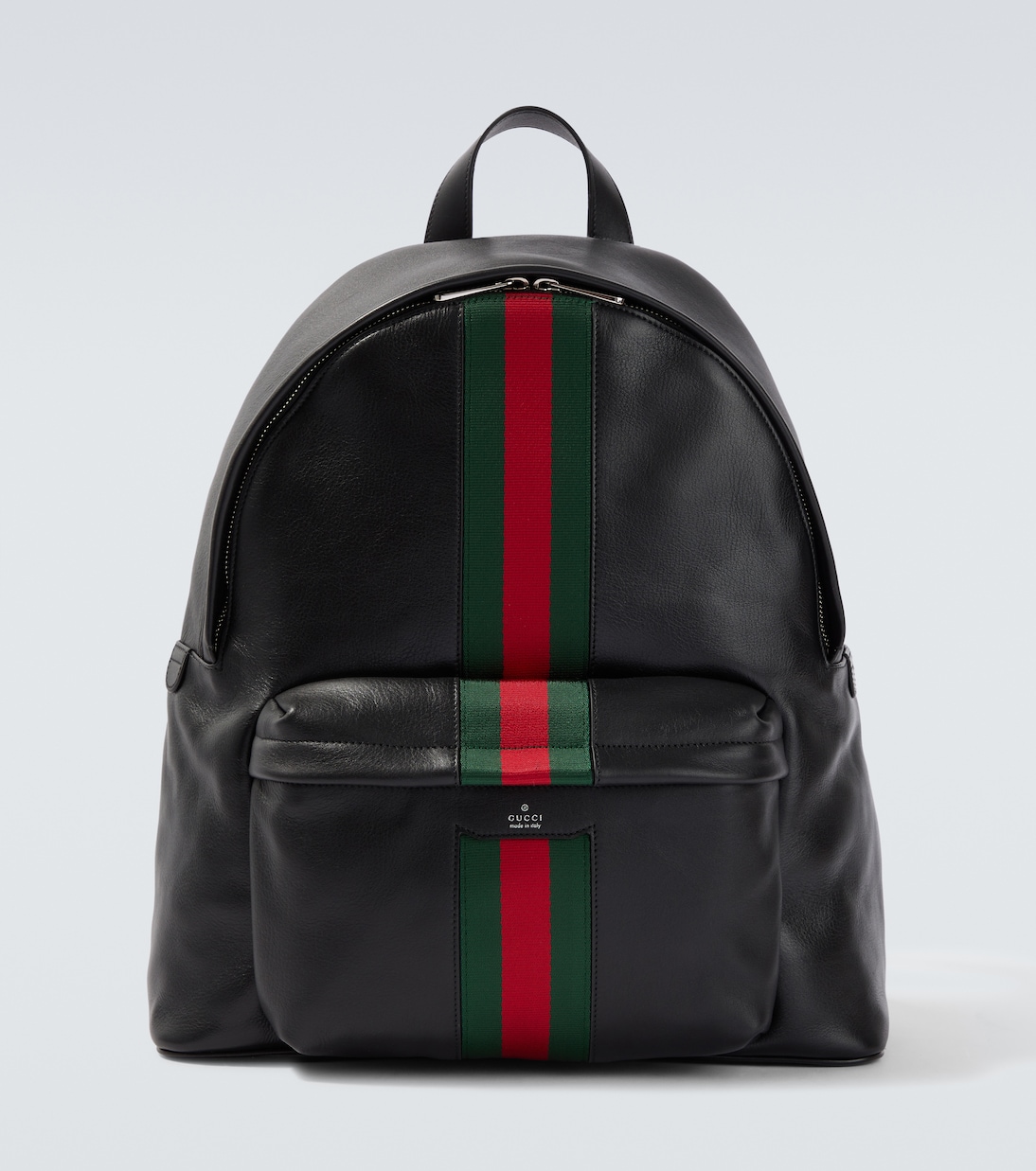 Web Stripe leather backpack | Gucci
