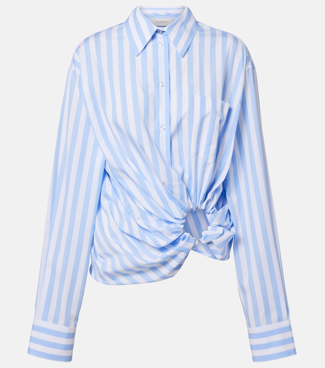 Palmizi cutout striped cotton poplin shirt | Sportmax