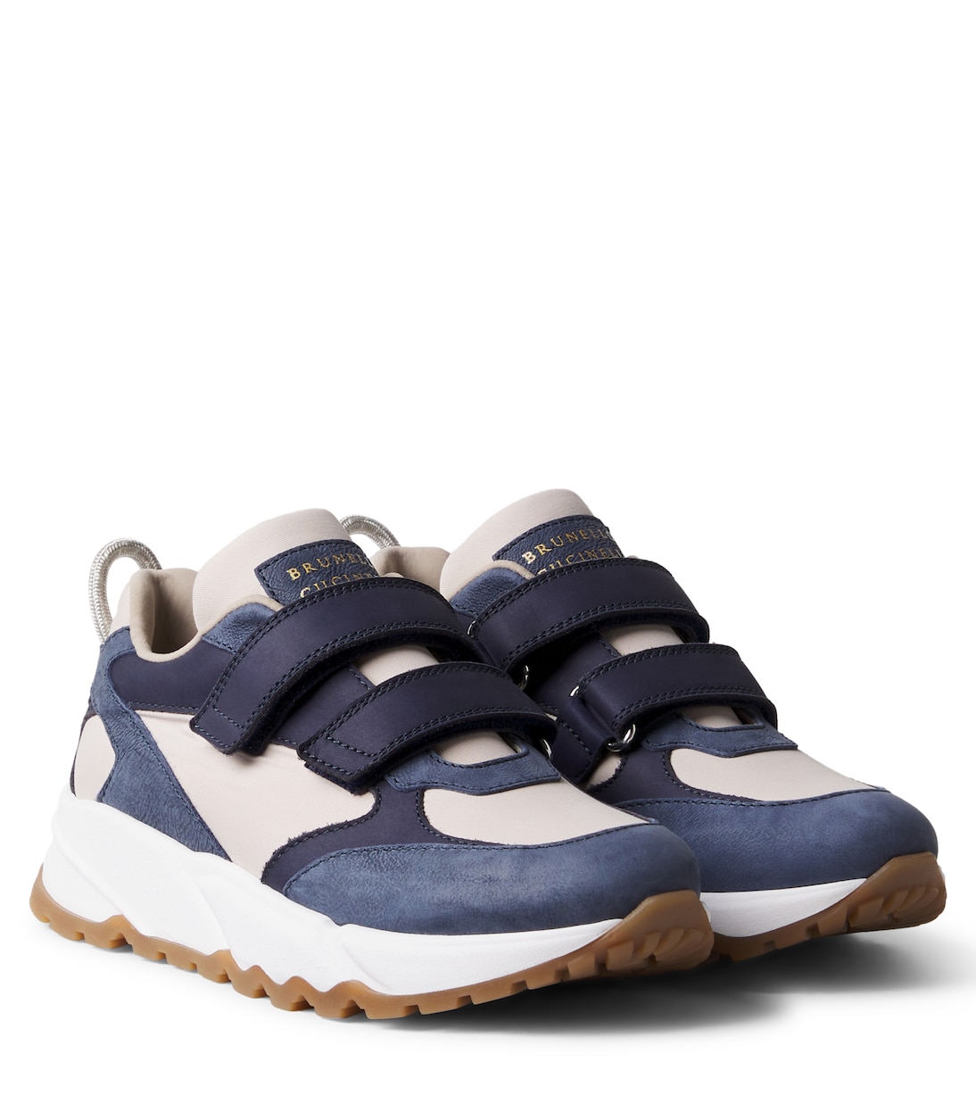 Leather-trimmed sneakers | Brunello Cucinelli Kids