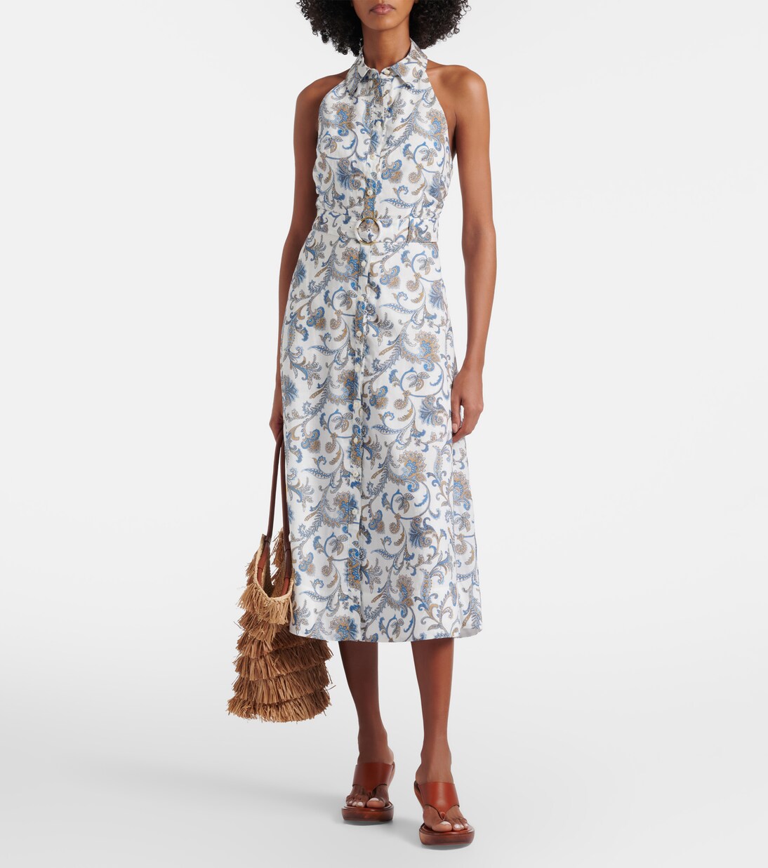 Mackey paisley ramie midi dress | Veronica Beard