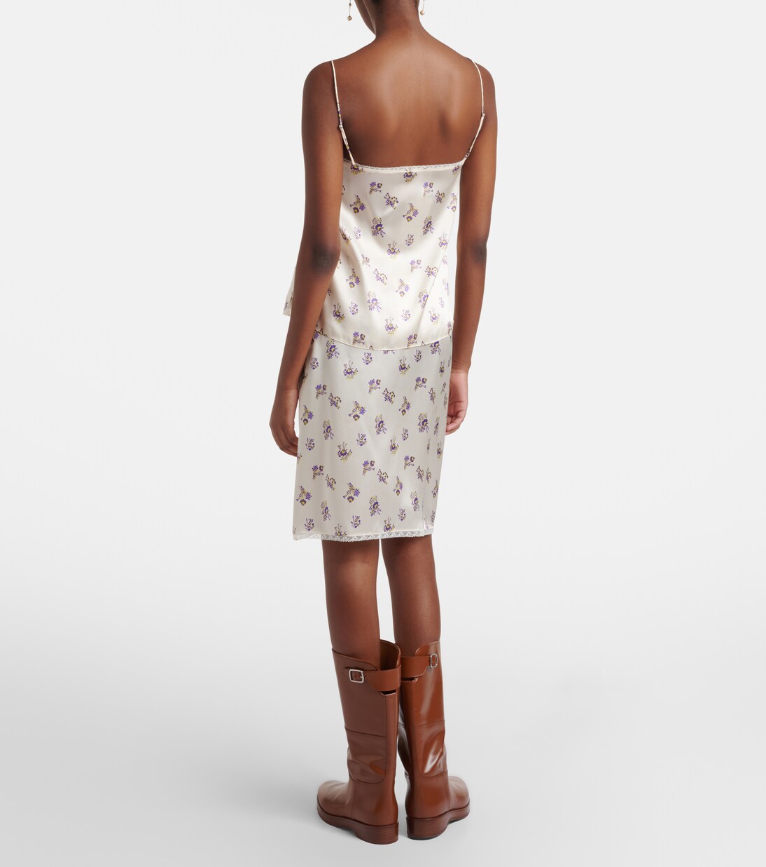 Shiny Daydream silk satin midi skirt | Dorothee Schumacher