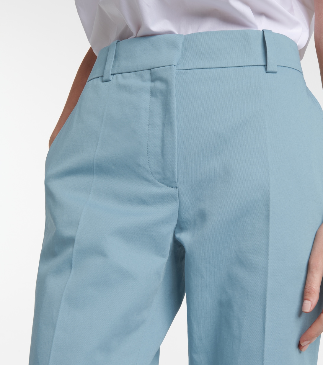 Pantalon évasé en coton et lin | Marni