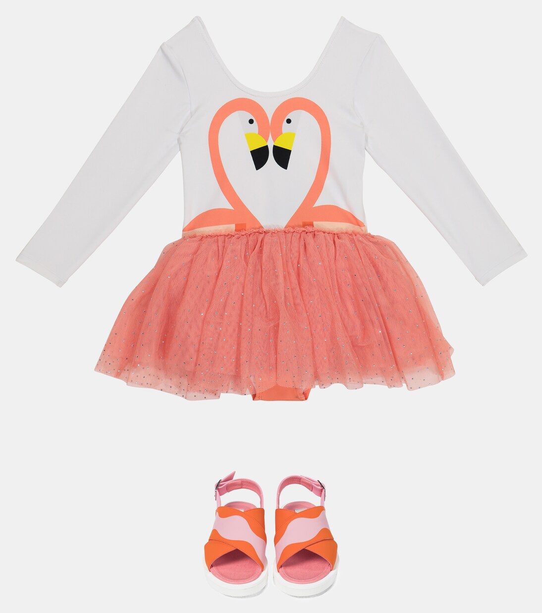 Vestido tutú Flamingo de tul | Stella McCartney Kids