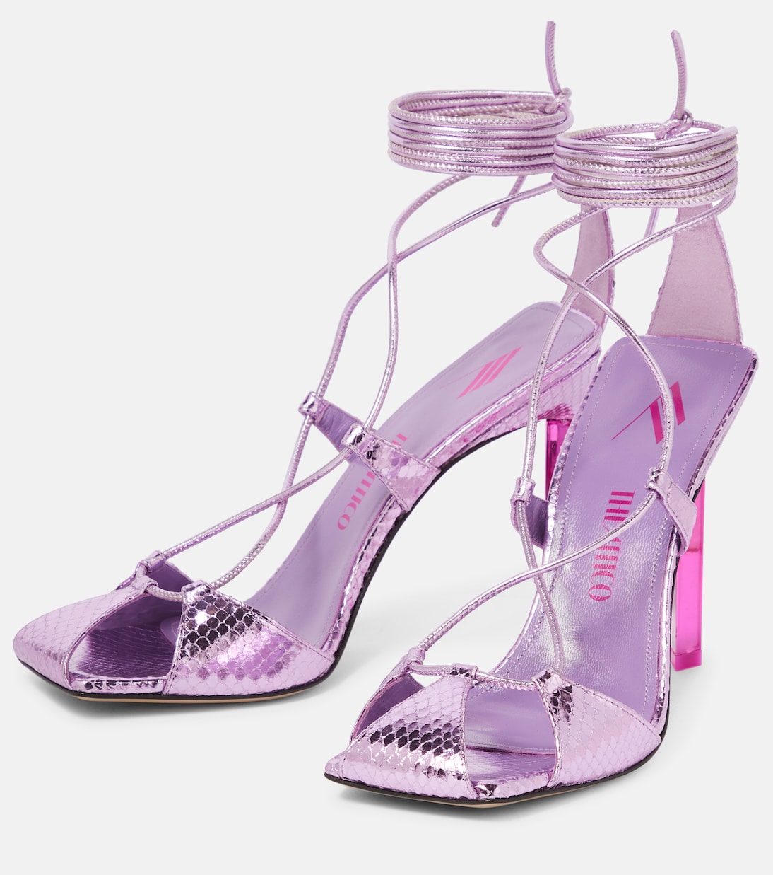 Adele snake-effect leather sandals | The Attico