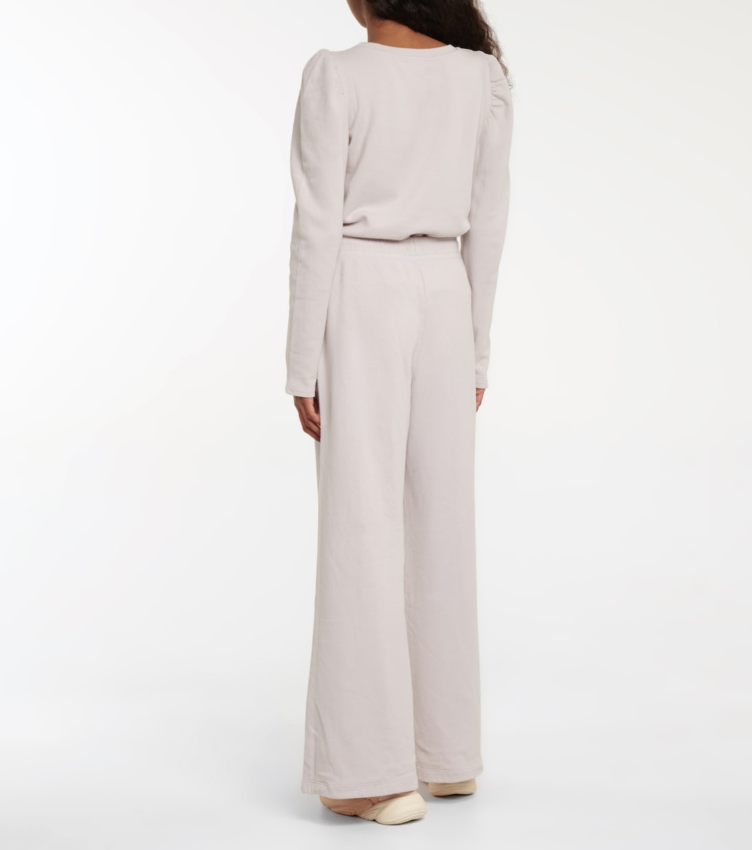 Cotton high-rise wide-leg pants | Velvet