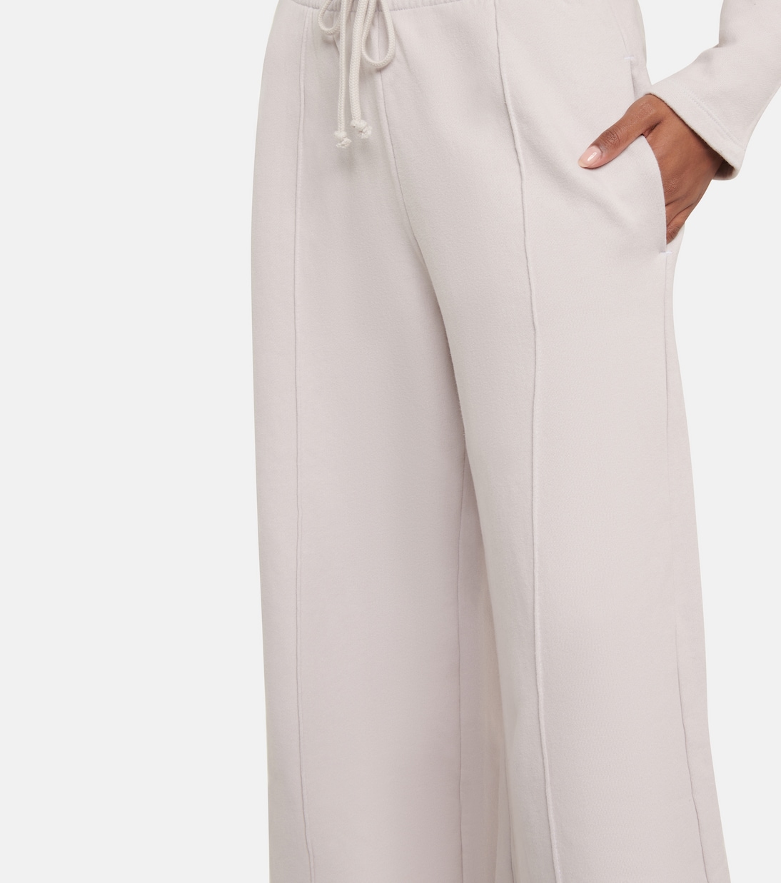 Cotton high-rise wide-leg pants | Velvet