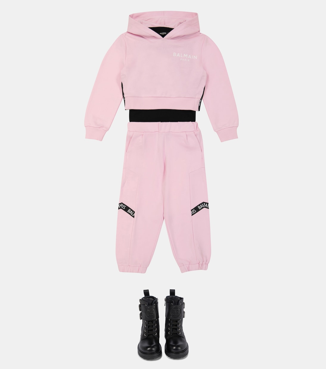 Felpa in cotone con cappuccio | Balmain Kids