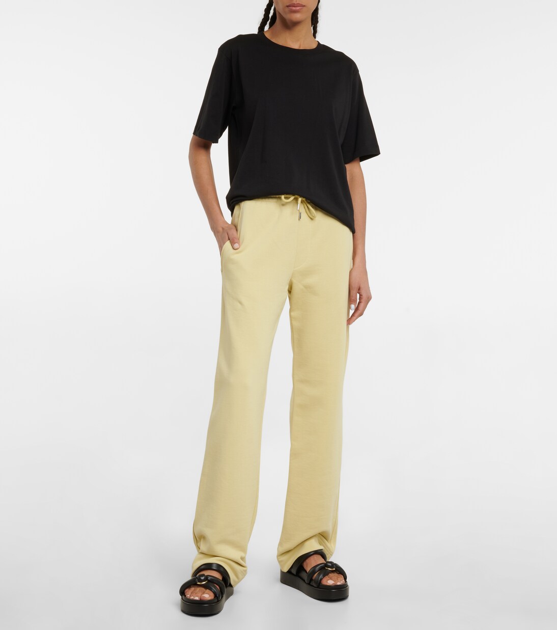 High-rise cotton jersey sweatpants | Dries Van Noten