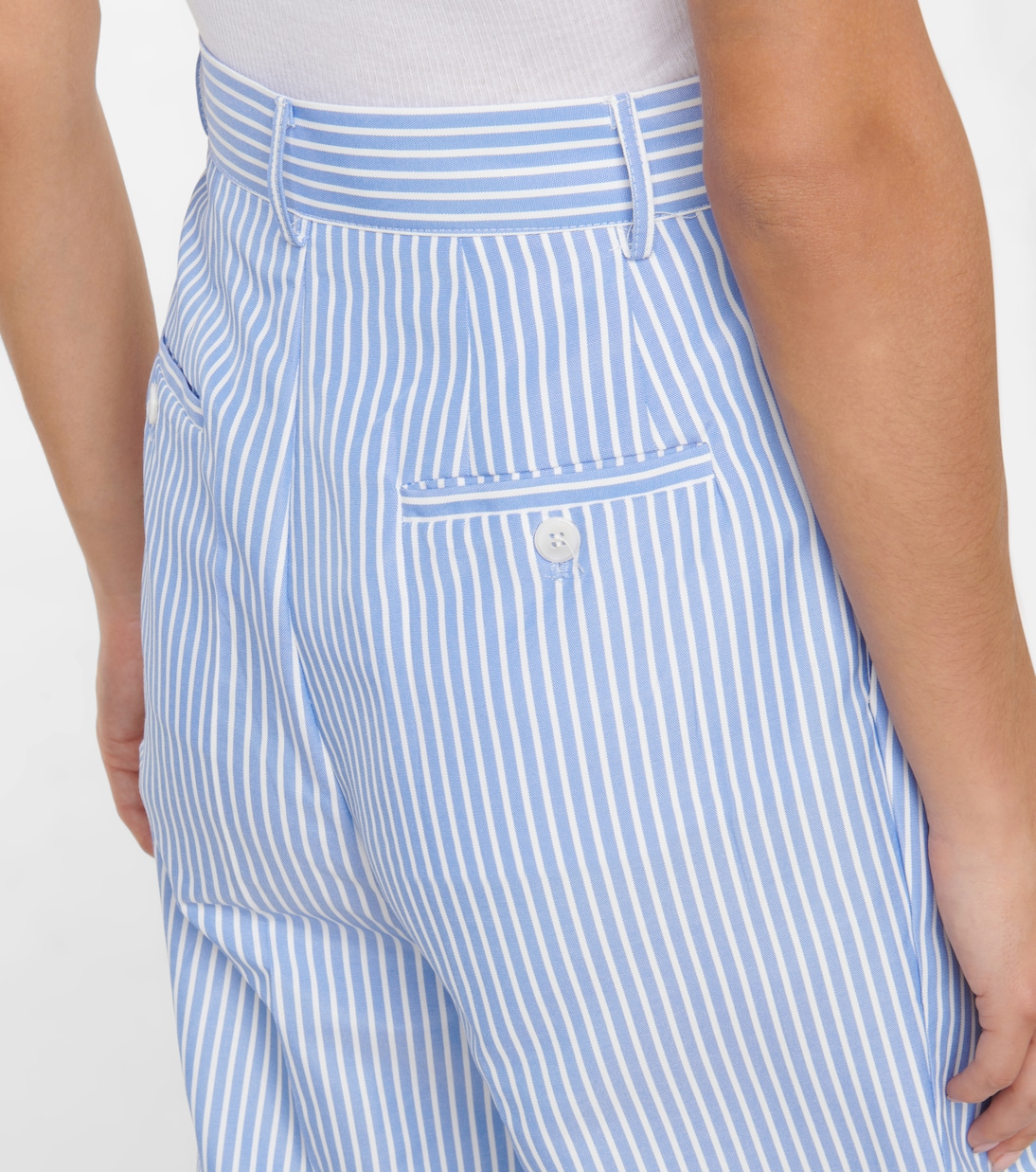 Bea pinstriped high-rise cotton suit pants | The Frankie Shop